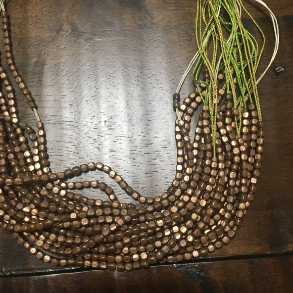 Cost Plus World Market Jewelry Green And Gold Extra Long Multi